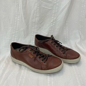 Ecco Brown Leather Men's Sneakers size 42  8 - 8.5